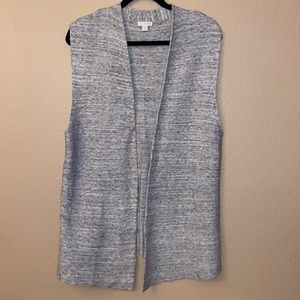 PURE JILL J.JILL Heather Gray Sleeveless Open Front Sweater Vest Size Medium